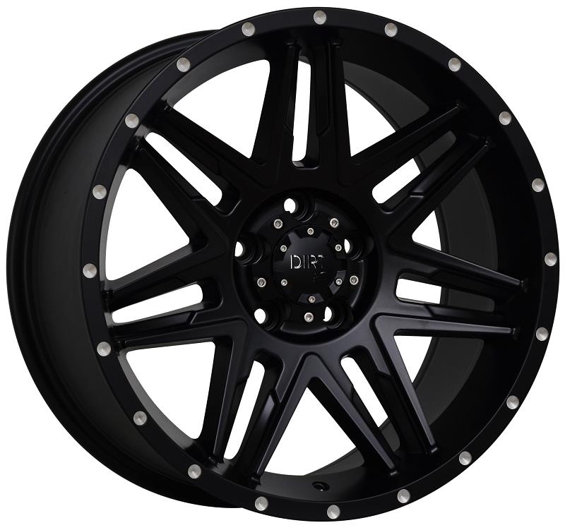 STATUSFÄLGAR D62 FLATBLACK MILLED RIVETS 9x18 6/114.3 ET25 CB66.1